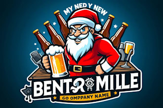 make a santa beer mile mascot logo for you with new concept