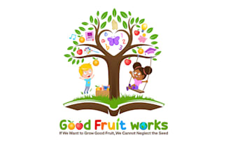 design whimsical children book series logo