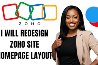 mockup and redesign your zoho sites homepage layout