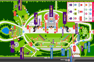 create custom vector maps, city maps, event or site maps in illustrator
