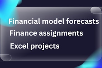 do excel projects, accounting and finance assignments, financial model forecasts