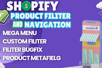setup shopify filters, collections, metafields navigation, matrixify