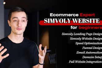 build simvoly sales funnel, landing page simvoly website design kajabi expert