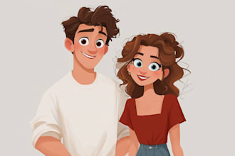 design a professional disney couple portrait
