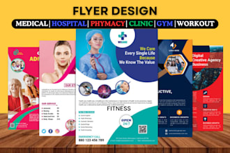 do medical, healthcare, home care, clinic, hospice, pharmacy flyer or brochure