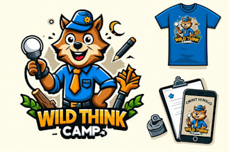 create a bold  wild camp mascot logo for your outdoor brand