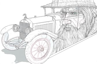 do a highly detailed graphic line art and sketch