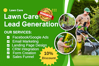 generate lawn care leads landscaping leads lawn care website, landing page