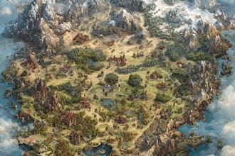 design your modern  fantasy map, vector maps, rv maps, events, or city maps