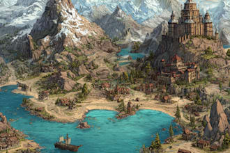 draw  fantasy map, vector rv park maps, campground maps, or any site