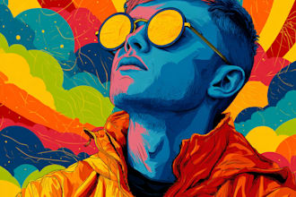draw a professional pop art portrait