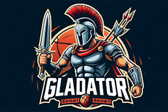 design eye catchy gladiator sport mascot logo with express delivery