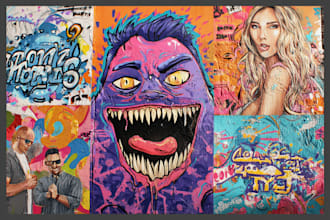 create graffiti street art pop art of any picture
