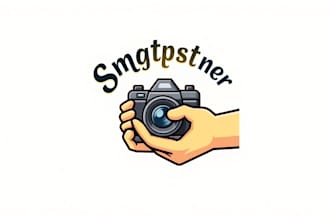 do hand camera  mascot logo in my style