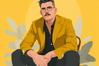 draw 2d vector character illustration for you
