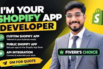 develop public and private shopify app with API integrations developer