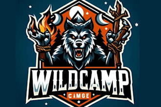 make retro animal bold wild camping mascot logo