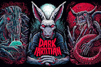 draw fantasy or dark creepy horror art illustration