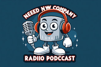 design radio podcast mascot logo with free revisions and vector file