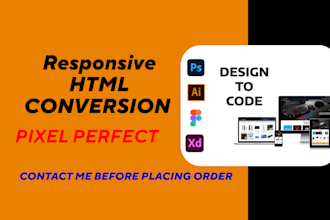 convert figma to HTML canva to HTML xd to HTML bootstrap responsive tailwind CSS
