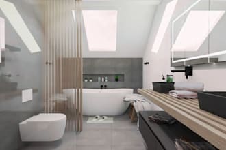 do bathroom interior design 3d, bathroom remodel render, layout and renovation