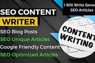 write general SEO articles and blog posts