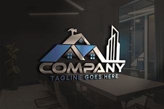 design a real estate home renovation or construction business logo