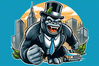 design an awesome king kong mascot logo with express delivery