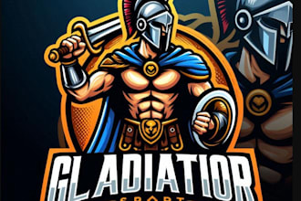design esport mascot gladiator logo within 24 hours