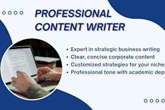 write strategic SEO articles and blog posts for content marketing