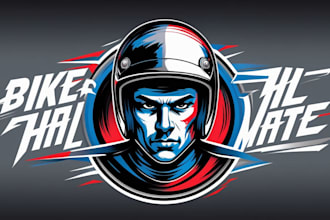 creative bike halmate mascot logo