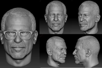 realistic 3d head model face sculpt bust modeling in zbrush stl file 3d printing