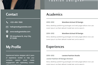 design a modern, eyecatching resume in canva under 24 hours