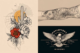 design artistic line art, minimalist tattoo art
