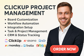 project management clickup asana trello monday crm clickup setup automation jira
