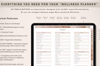 design guided custom self care journal, mental health journal, workbook planners