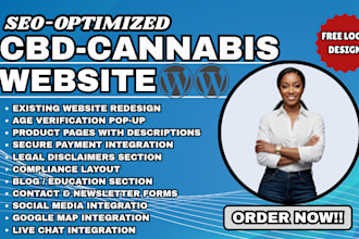 cbd website hemp oil website cannabis store cbd landing page wordpress website