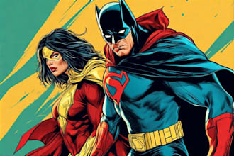 draw you a dc or marvel style comic book superhero character