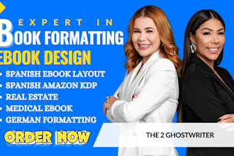 do book formatting, book editing, design german italian or spanish ebook writer
