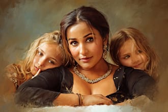 paint digital and watercolor portraits