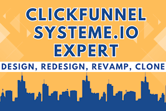 design, clone, revamp clickfunnels systeme io landing page sales funnel website