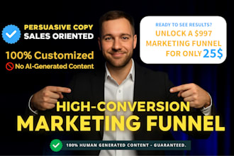 write highly persuasive copy for sales funnels with email, sales, ads page