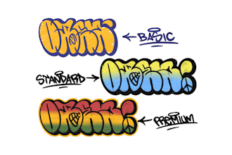 do custom throw up graffiti letters for your brand or merch