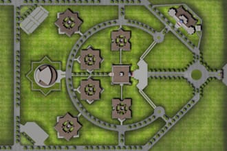 do 2d architectural site plan and master plan rendering