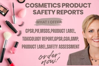 write compelling cpsr,msds,pif,sds,coa gmp toxicology report,amazon eu ek
