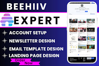 setup beehiiv account, beehive landing page ai newsletter design email template