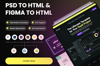 convert figma to HTML, xd to HTML, PSD to HTML responsive with tailwind