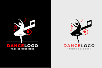 do unique minimalist business dance studio logo design