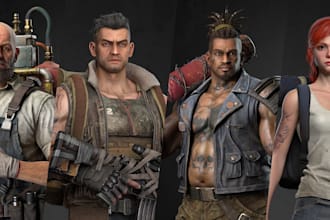 custom 3d realistic character model for unity unreal engine game texture mapping