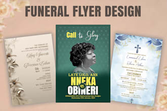 funeral flyer, obituary, church, memorial flyer